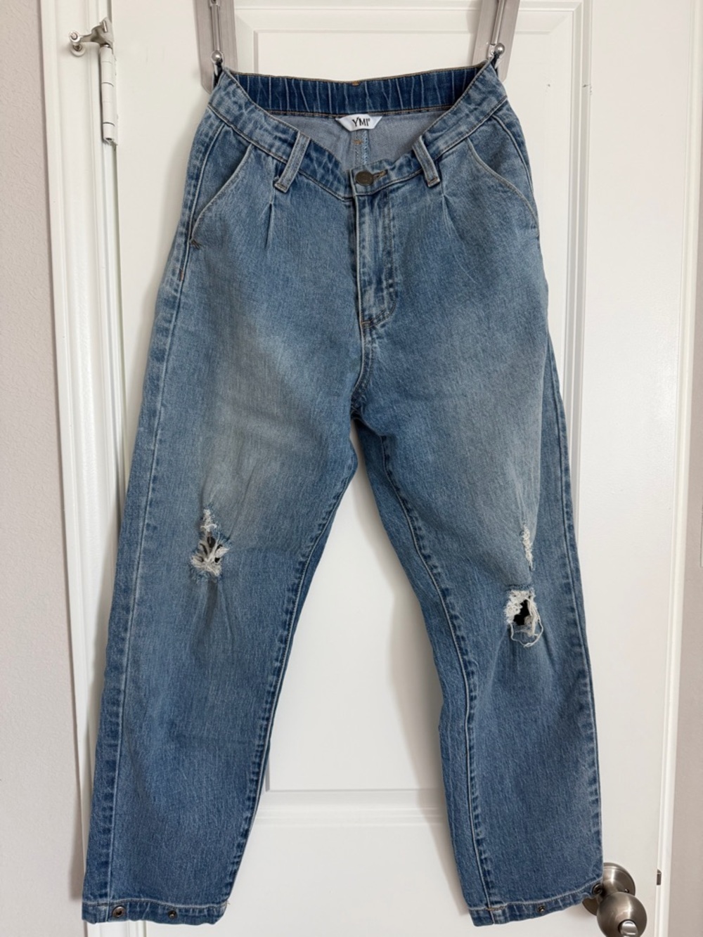 YMI Distressed Light Blue Ankle Jeans